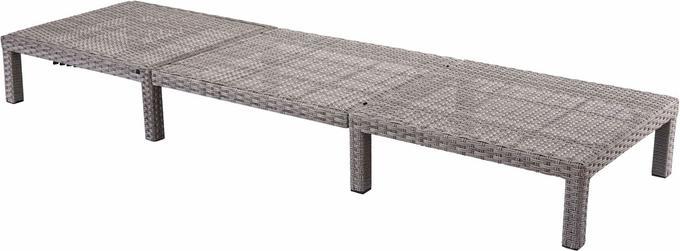 Actual product image Swisshandel24 Poly-Rattan Sunlounger, Relax Lounger Garden Lounger - Premium Grey, Cushion Dark Grey (198 cm)