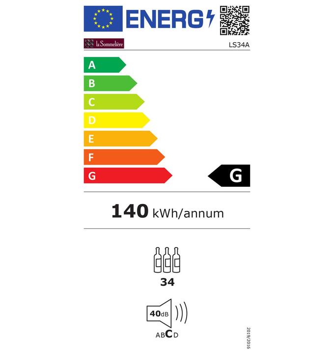 Energy Label La Sommelière Wine refrigerator LS34A