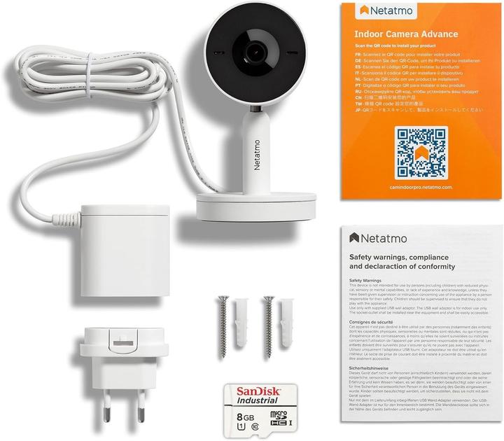 Image du produit Netatmo Slimme Innenkamera mit KI-Gesichtserkennung, 2K HDR, 130° Weitwinkel, Nachtsicht