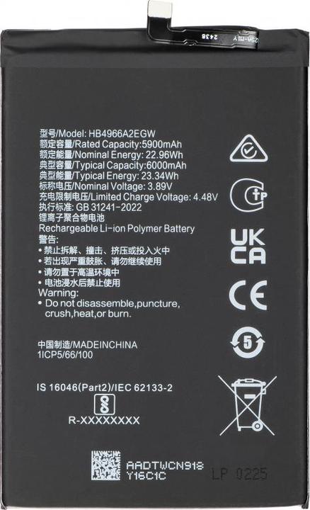 Actual product image Aftermarket Akku HB4966A2EGW für Honor X7b 4G
