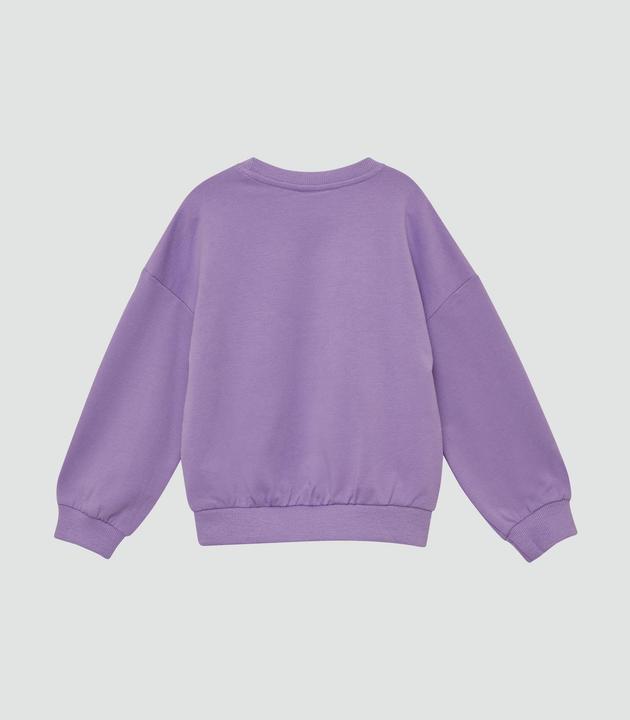 Produktbild s.Oliver Sweatshirt Oversized Sweatshirt mit Frontprint und Blüten-Applikation (140)