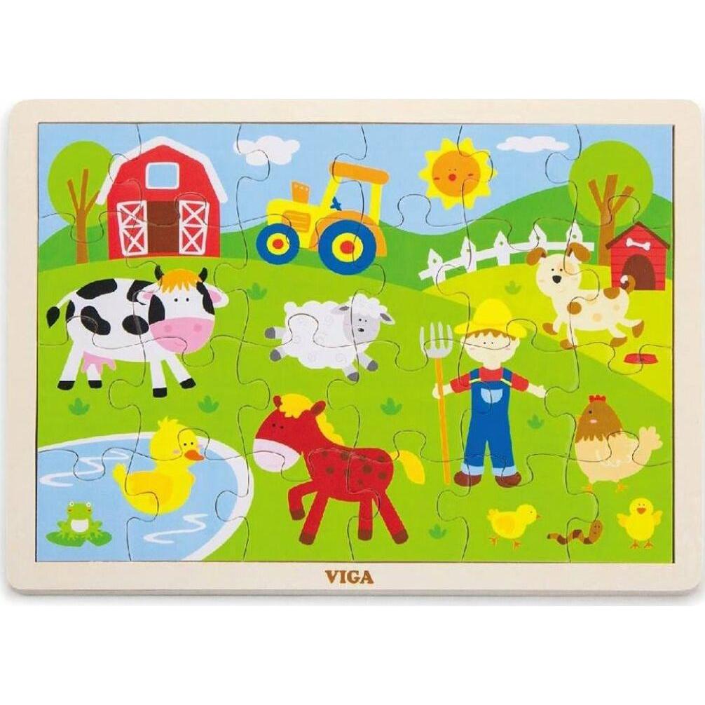 Viga Toys Viga 50197 24-teiliges Puzzle - Bauernhof