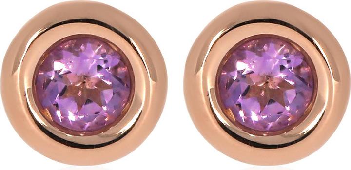Actual product image Xen Stud earrings with pink amethyst approx. 0.60 ct. rose gold-plated (925 Sterling silver)