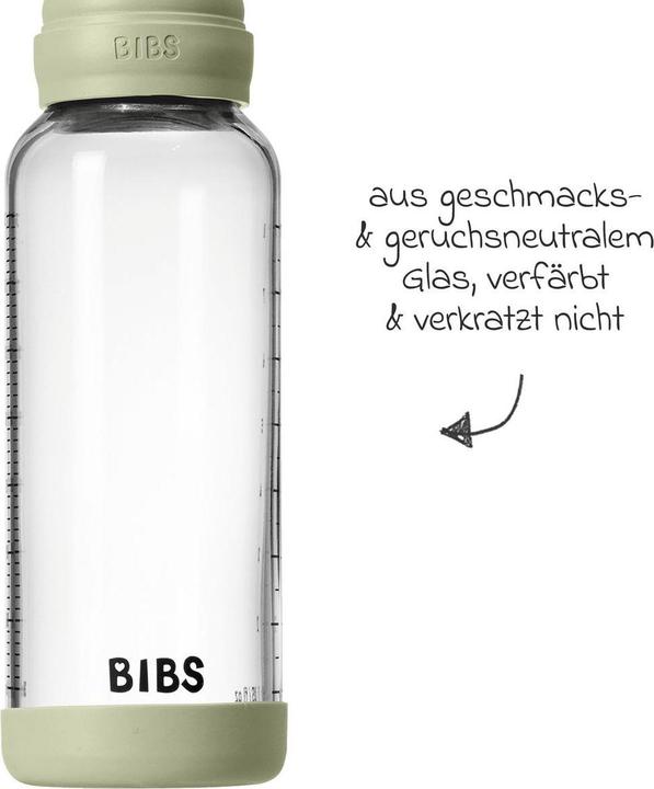 Actual product image Bibs Babyflaschen Glas-Flasche Baby Bottle Round 240 ml + Silikon-Trinksauger (240 ml)