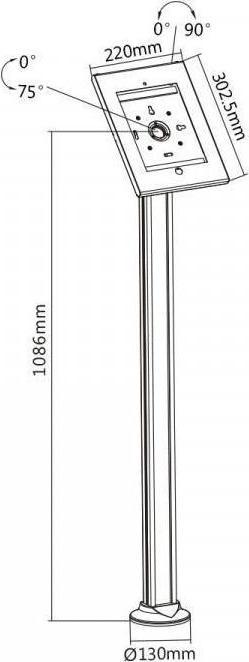 Image du produit Maclean Rack holder for advertising tablet of floor lock, MC-678 iPad 2/3/4/Air/Air2