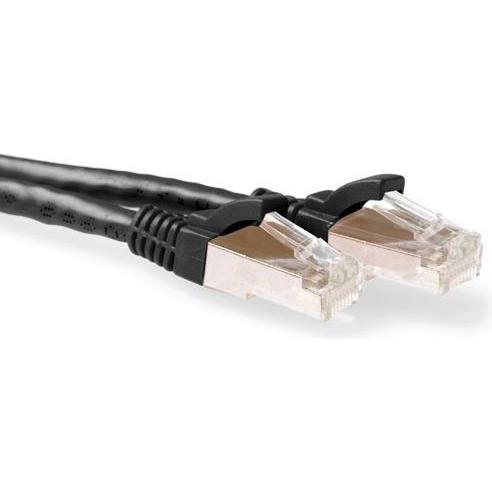 ACT Black 1 meter LSZH SFTP CAT6A patch cable snagless with RJ45 connectors (S/FTP, CAT6a, 1 m), Netzwerkkabel