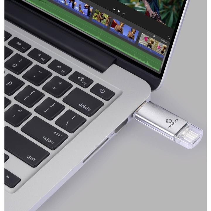 Image du produit Renkforce RF-USBOS-220 Clé USB Retail 32 Go argentée RF-6684362 USB 3.0, USB-C®. (32 Go, USB-C)