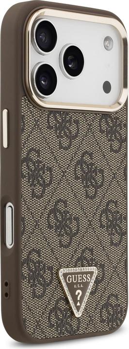 Immagine prodotto Guess Case Magsafe 4G PU Leather Case With Triangle Logo And Gold Metal Camera Frame For iPhone 17 P (Apple iPhone 17 Pro)