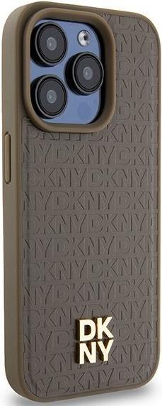 Actual product image DKNY DKHMP14XPSHRPSW iPhone 14 Pro Max 6.7" brązowy/brown hardcase Leather Pattern Metal Logo MagSaf (Apple iPhone 14 Pro Max)