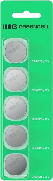 GreenCell Charger Green cell Baterijas Green Cell Blister 5x Lithium Battery CR2025 (5 pcs., CR2025, 160 mAh)