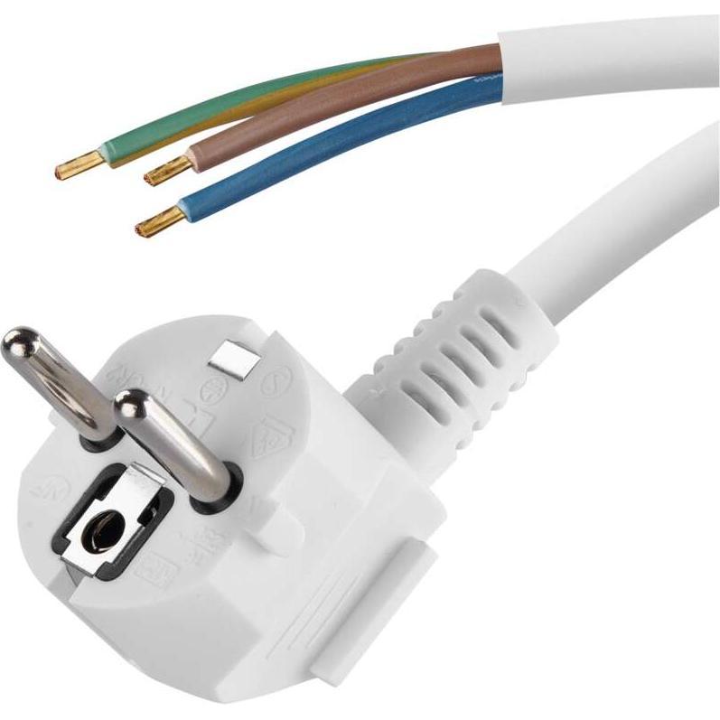 Emos Netzkabel PVC 3x 1,5mm2, 3m, weiss (3 m), Stromkabel
