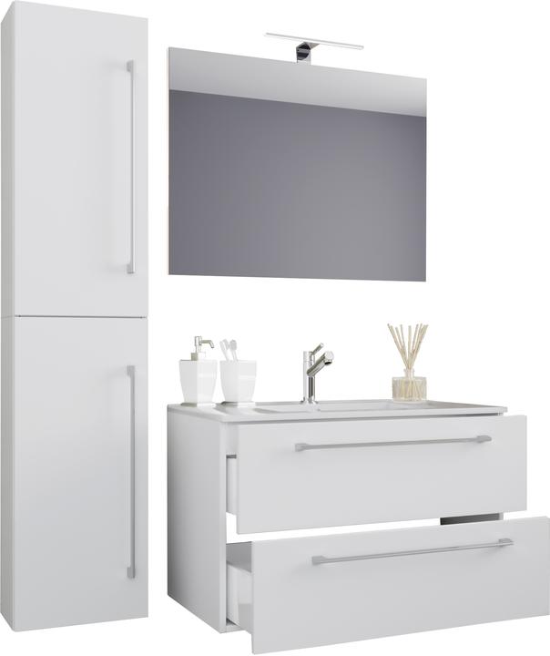 Produktbild VCM 4.-tlg. Waschplatz Waschtisch Badinos 2 Schubladen Spiegel
