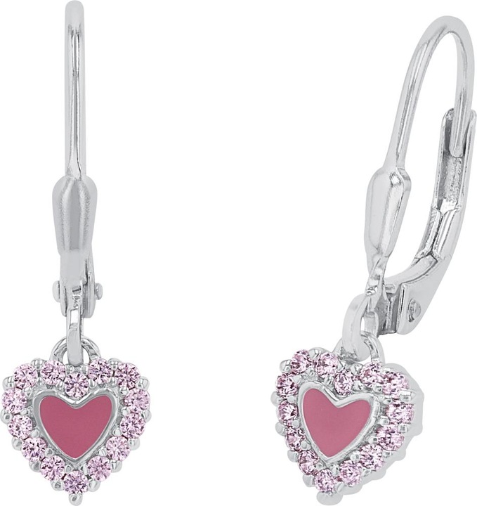 Produktbild Prinzessin Lillifee Ohrschmuck für Mädchen, 925 Sterling Silber, Zirkonia (synth.) | Emaille, Herz (925er Silber)