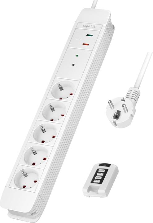 Produktbild LogiLink Steckdosenleiste,5xCEE 7/3 m.Fernbed. (5 x, CEE 7/3, 1.50 m)