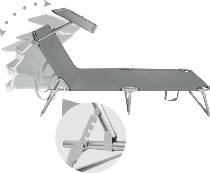 Immagine prodotto tectake lettino prendisole, regolabile in 4 posizioni (190 cm)