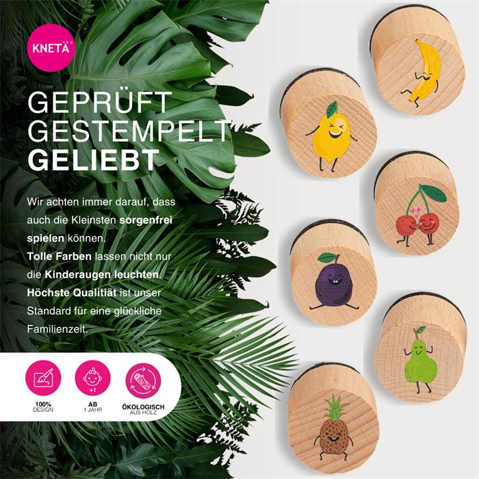 Produktbild Knetä Holzstempel Set Fruits