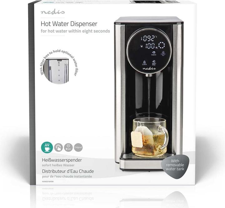 Actual product image Nedis Hot Water Dispenser 2600 W 2.7 l Aluminium / Black