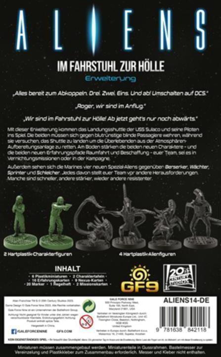 Produktbild Gale Force Nine Aliens "Im Fahrstuhl zur Hölle" Erweiterung - German (Deutsch)