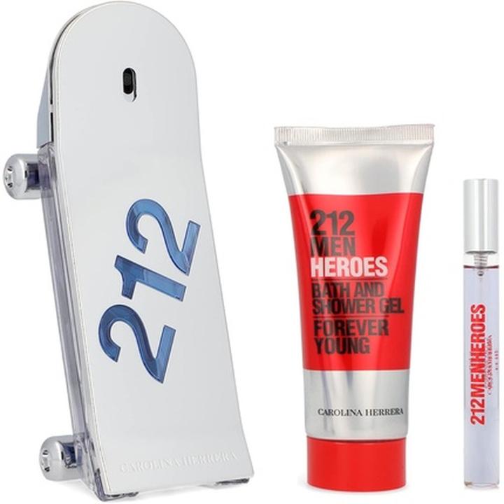 Actual product image Carolina Herrera Herrera 212 Heroes Set: EDT Spray 90ml Shower Gel 100ml EDT Spray 10ml