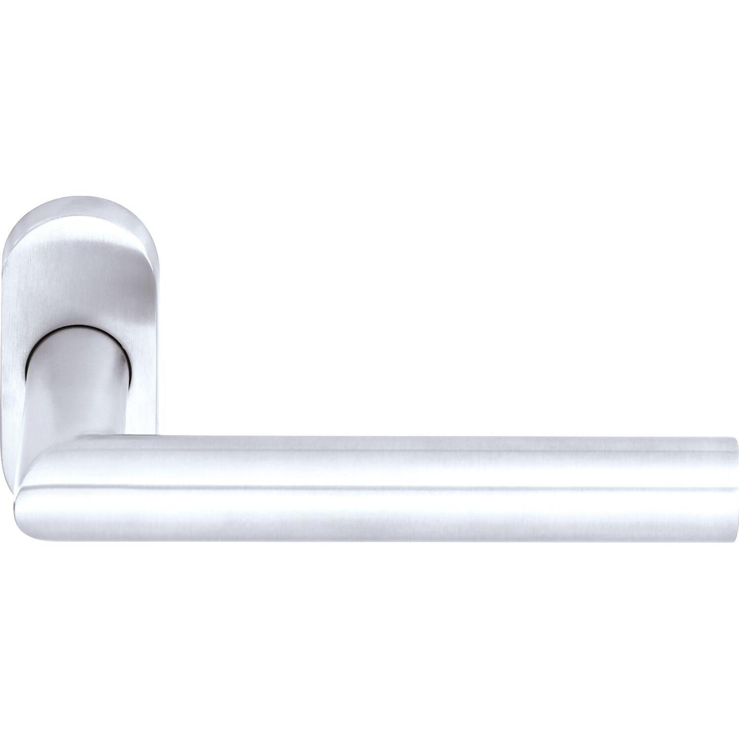 Ogro, Türgriff + Fenstergriff, Drückerlochteil PREMIUM 8906 FS/6621 - mit Rosette, Alu silber eloxiert (Türgarnitur)