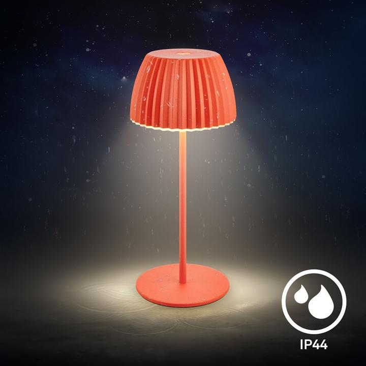 Produktbild Briloner Brilo unplugged RIFFLE Akku Mini Tischleuchte mit Lichtkante - Orange (150 lm)