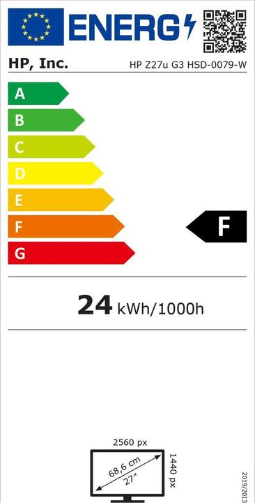 Energy Label HP Z27u G3 (2560 x 1440 pixels, 27")