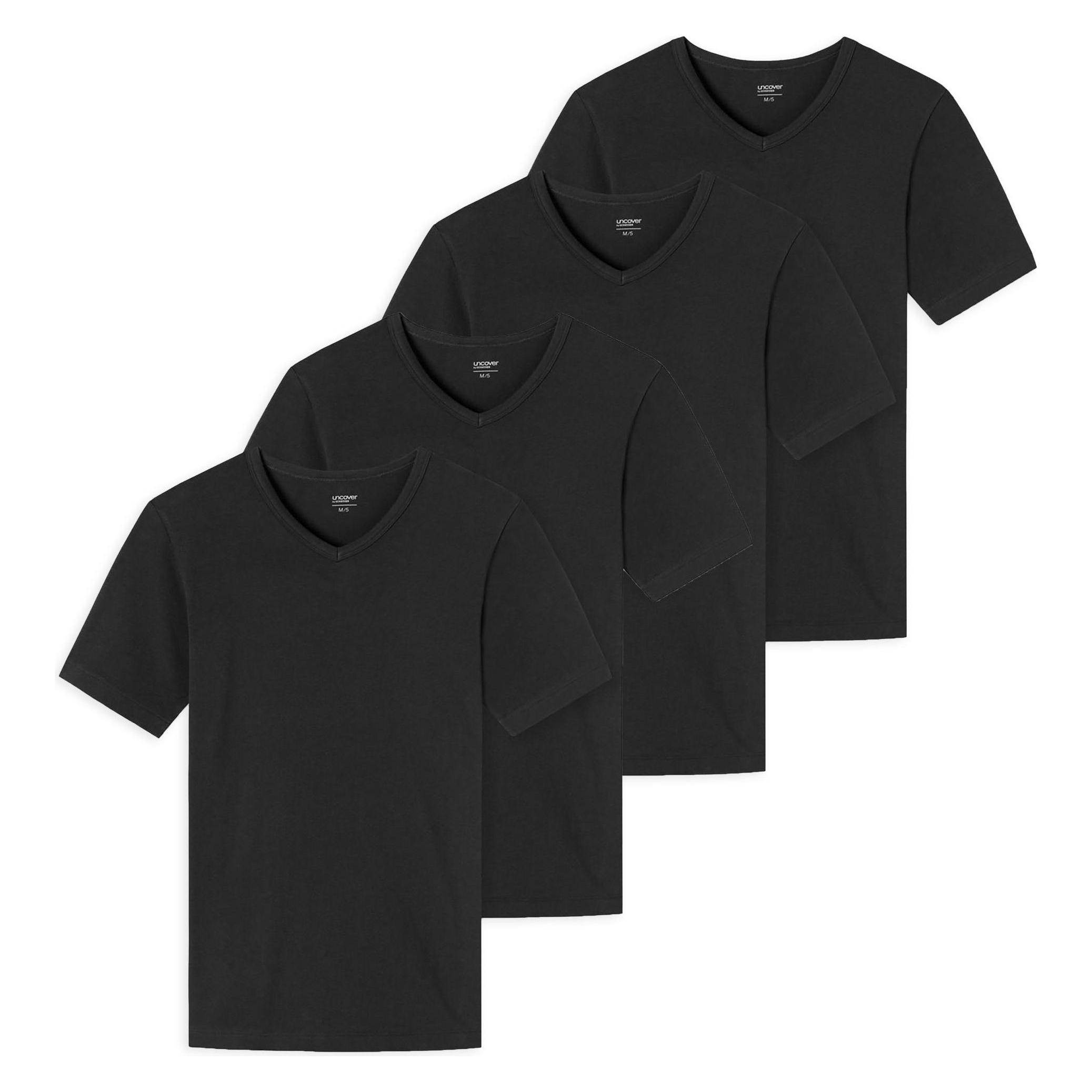 Uncover By Schiesser, Herren, Shirts, 4PACK, Schwarz, (Xxl)