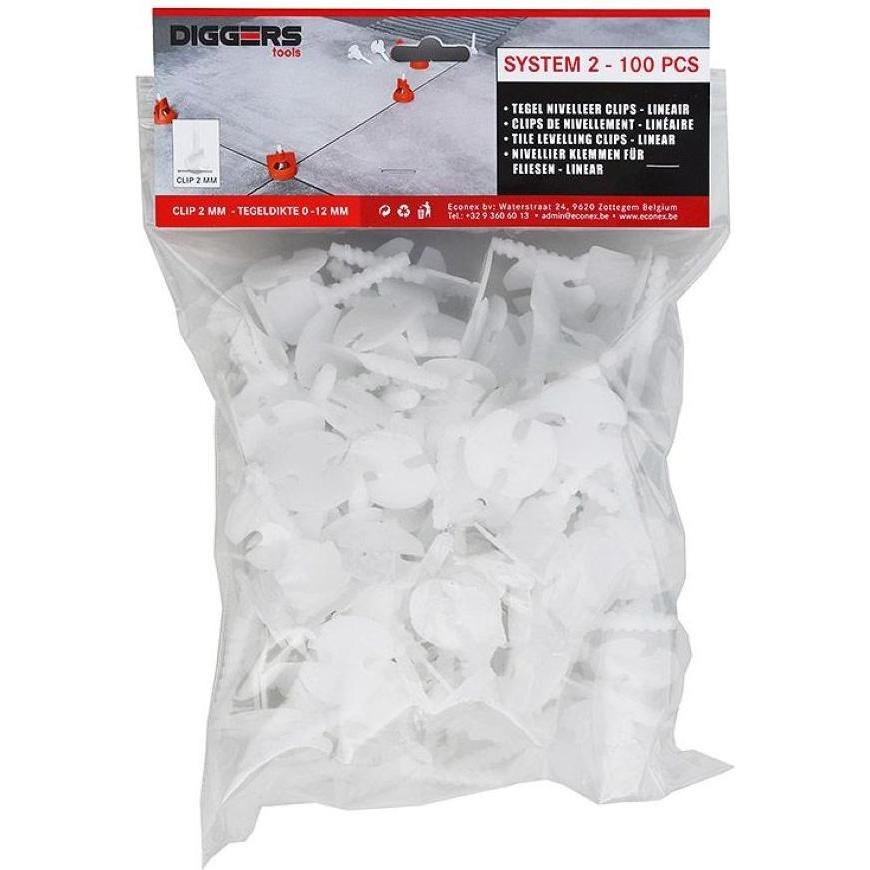 Diggers Tools, Accessori di posa, DIGGERS DIG767 Level Clips, linear, 100 Stück, System 2