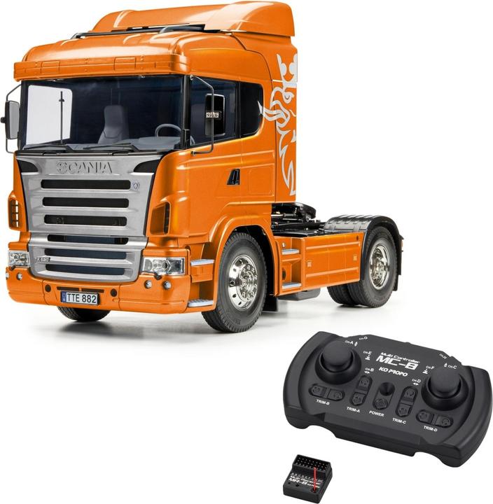 Actual product image Tamiya 1:14 RC SCANIA R470 Orange met. w.8CH RC