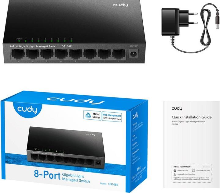 Actual product image Cudy Switch (GS108E) (8 Ports)