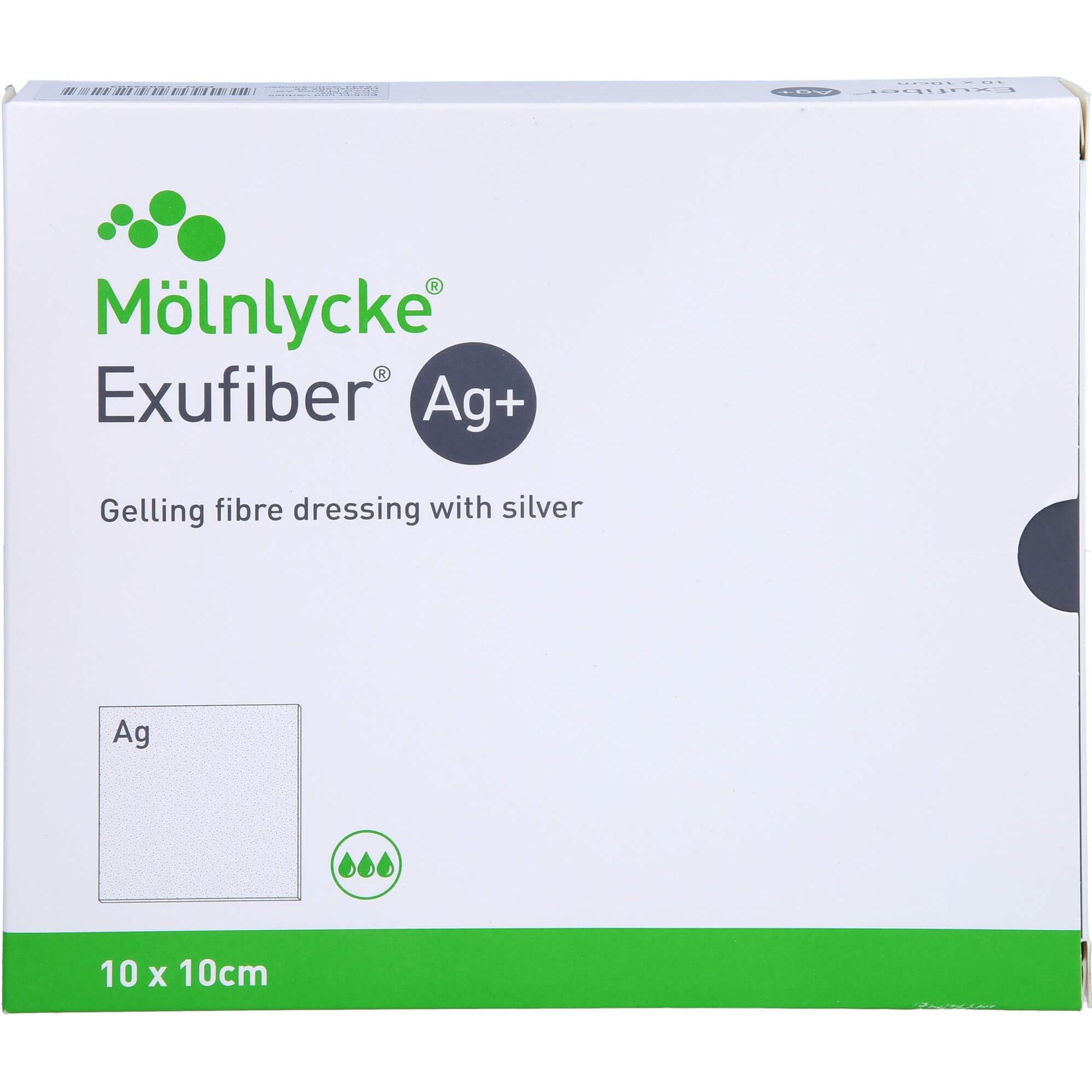 Thumbnail - Mölnlycke, Verbandsmaterial, Exufiber Ag+, 10 St VER