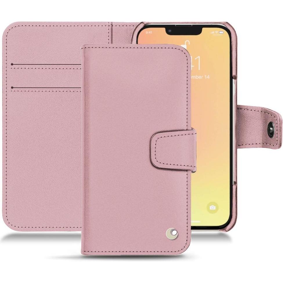 Noreve Lederschutzhülle Wallet (Apple iPhone 13), Smartphone Hülle, Rosa