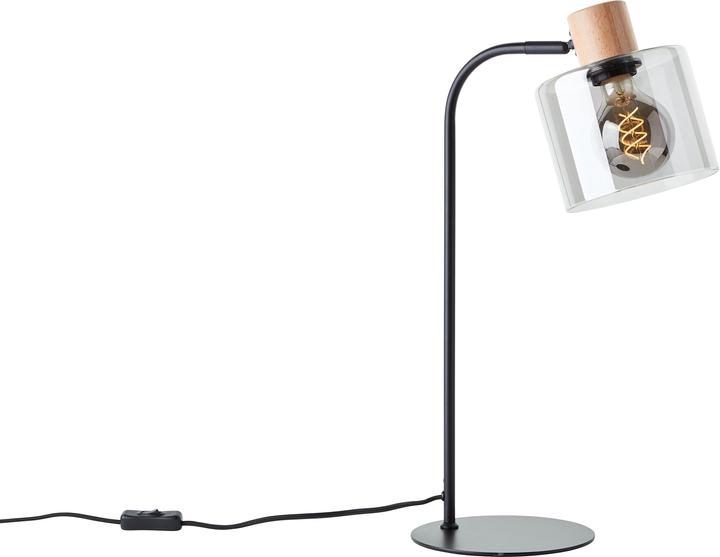 Image du produit Brilliant Weald lampe de table noir/fumée/bois Dimension: 50x18 (E27)