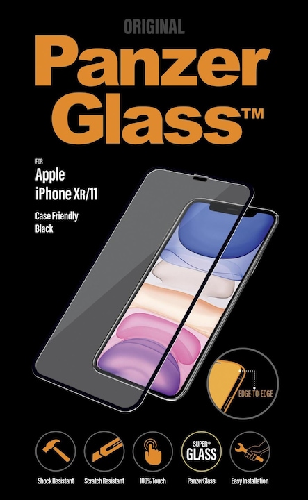 Actual product image PanzerGlass edge to edge (1 Piece, Apple iPhone 11, Apple iPhone XR)
