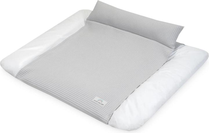 Actual product image Julius Zöllner Loop Comfy cover for Softy changing mat, waffle piqué Light Grey (85 x 75 cm)
