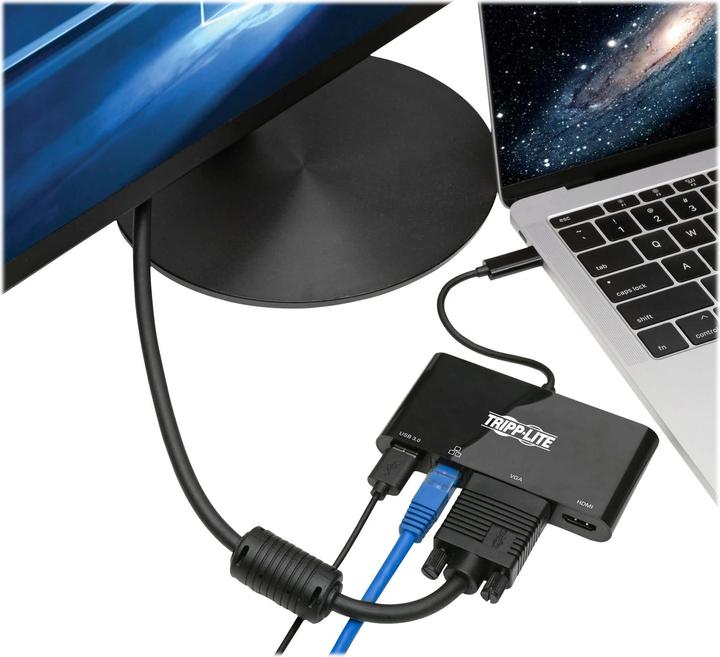 Produktbild Eaton USB-C Multiport Adapter - 4K HDMI VGA USB-A GbE HDCP Black (USB-C)