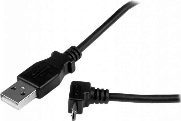 Produktbild StarTech 1m USB 2.0 A auf Micro B Kabel aufwärtsgewinkelt - Schwarz - USB A / Micro B Datenkabel / Anschlu... (1 m, USB 2.0)
