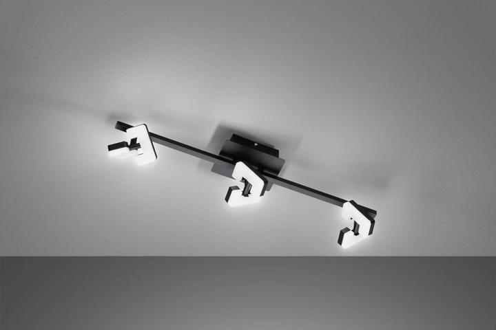 Actual product image Fischer & Honsel Honsel Ray LED ceiling light triple 12.6W warm white sand black 21402