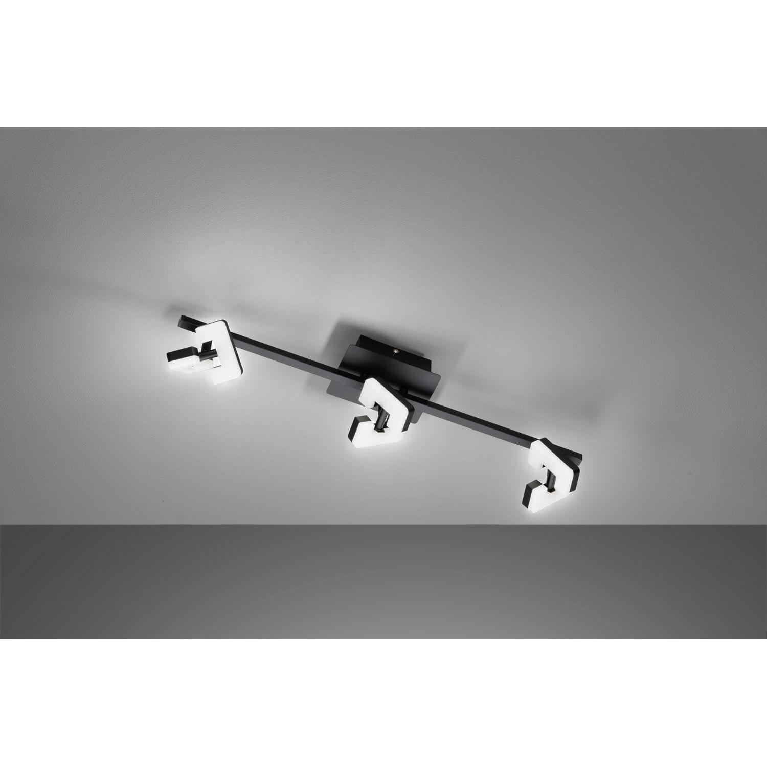 Thumbnail - Fischer & Honsel, Wandleuchte + Deckenleuchte, Honsel Ray LED Deckenleuchte 3-fach 12,6W warmweiss sandschwarz 21402