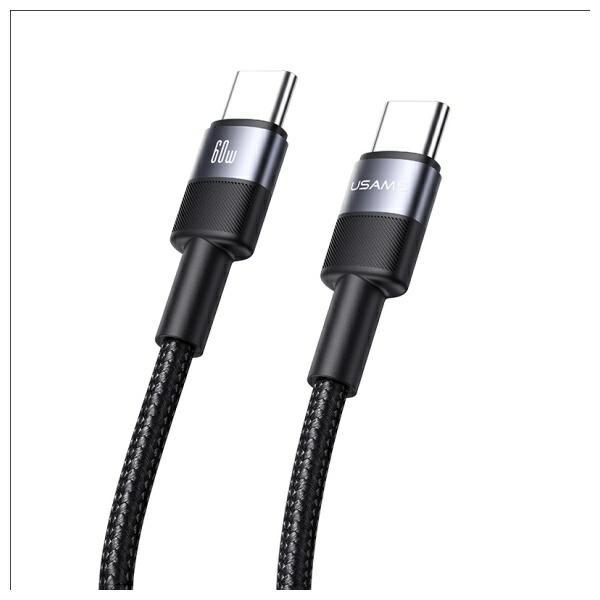 Actual product image Usams Kabel USB-C na USB-C 60W 1.2m Aluminum Alloy Data Cable SY Series SJ724USB01 (US-SJ724) (1.20 m, 60 W)