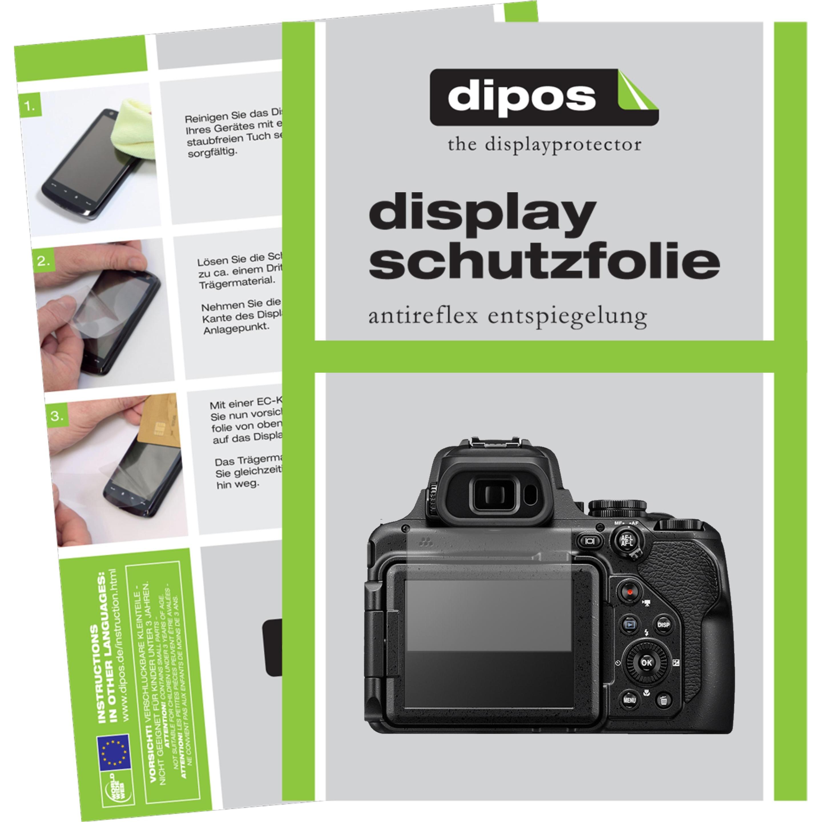 Dipos Displayschutzfolie Antireflex (Displayschutz, Nikon Coolpix P1000), Kameraschutz, Transparent
