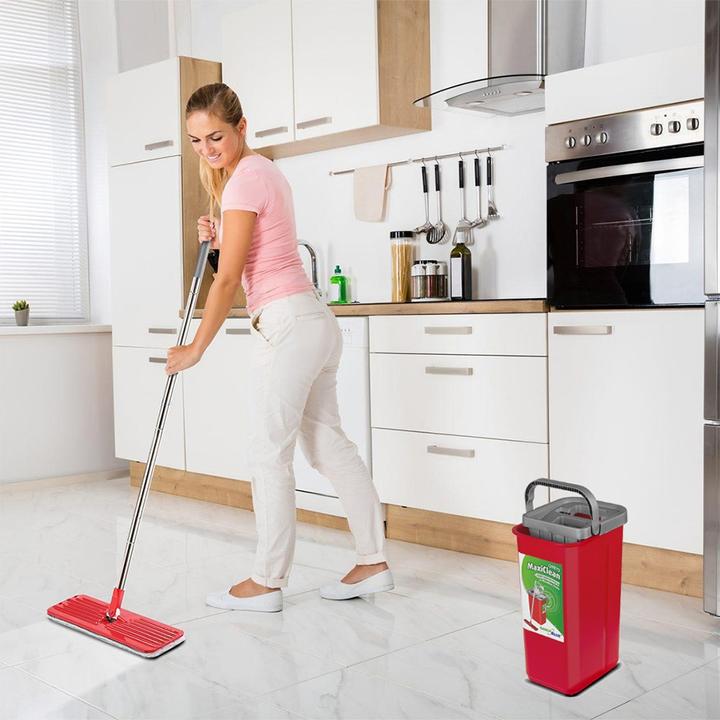 Productafbeelding Greenblue MaxiClean Vlakmop Set met 2 in 1 Schoonmaakemmer 5 7L Mop Set Vloermop Mop Reinigingssysteem (1 Pcs.)