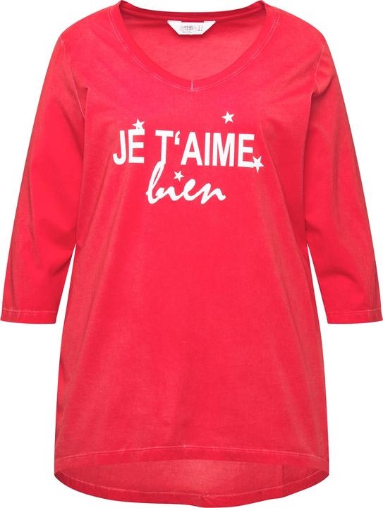 Image du produit Angel of Style T-shirt à délavage cold dyed et imprimé à message. Col et manches longues (50)