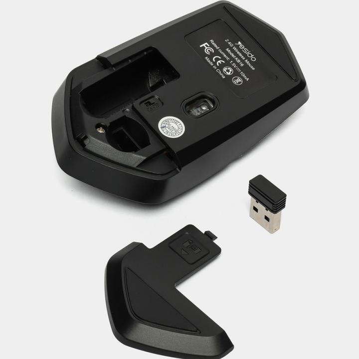 Actual product image Yesido - Wireless Mouse (KB16) - 2.4G Connection, 1600DPI, Low Noise - Black (Wireless)