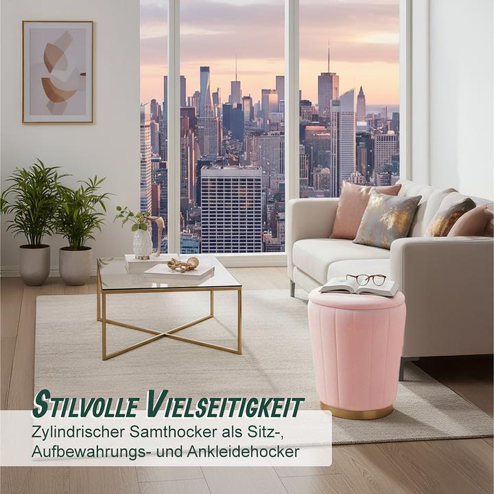 Produktbild Relaxdays Hocker aus Samt mit Stauraum