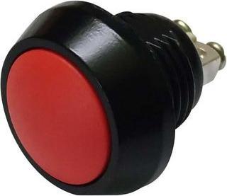 Actual product image RND Components Vandal Resistant Push Button Push End SPST Panel Mount Black/Red