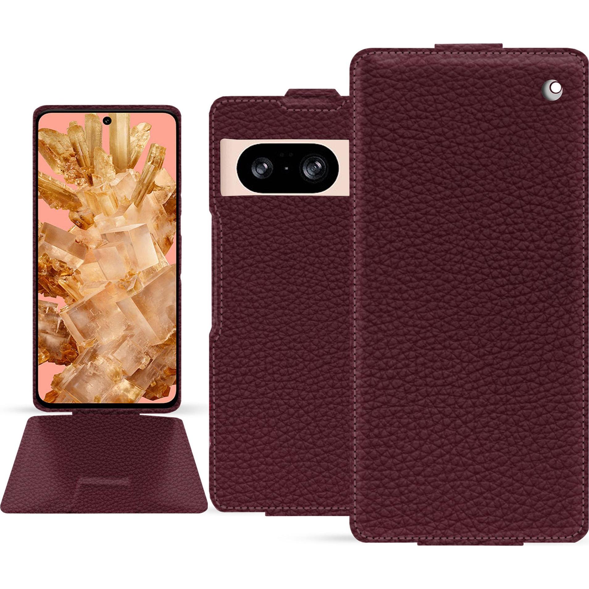 Noreve Lederschutzhülle vertikal (Google Pixel 8), Smartphone Hülle, Violett