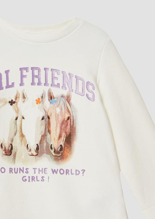 Produktbild s.Oliver Sweatshirt Sweatshirt mit überlappendem Saum und kuscheliger Innenseite (140)