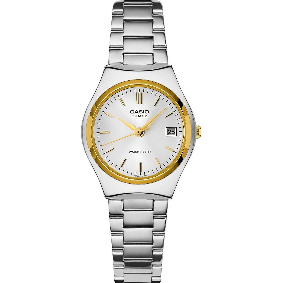 Casio Donna Argento/Oro Orologio Da Polso, Orologio Da Ltp-1170G-7Ardf + Scatola, (Orologio Da Polso Analogico)