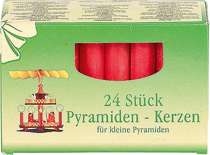 Produktbild Pyramidenkerze 7cm Ø1,4cm rot 24 Pack (24 Stk.)